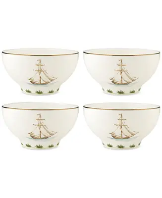 British Colonial Tradewind Rice Bowls, Set of 4 Limited Edition