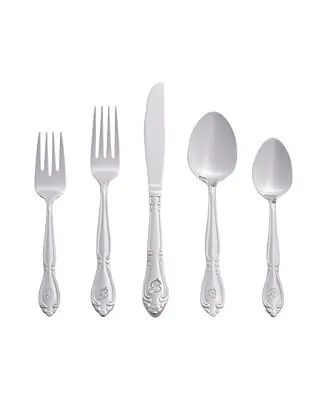 Riverridge Rose 46 Piece Monogrammed Flatware Set - B, Service for 8 Buy Online