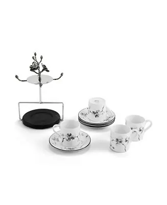 Certified Orchid 9 Piece Demitasse Cups and Stand Set