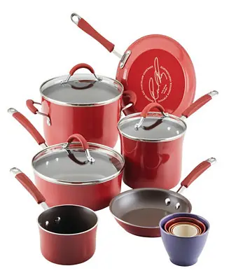 Cucina Porcelain Enamel 14 Piece Nonstick Cookware and Measuring Cup Set Express Delivery