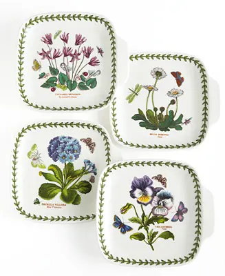 Limited Offer Botanic Garden Canape Plates, Set of 4