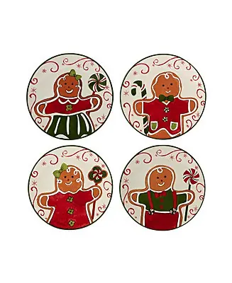 Warranty Included Holiday Magic Gingerbread 4 Set Canape Plate Set