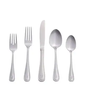 Riverridge Beaded 46 Piece Monogrammed Flatware Set - S, Service for 8 Free Delivery