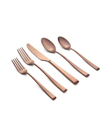 Marlise Copper Satin 20 Piece 18/10 Stainless Steel Flatware Set, Service for 4 Luxury