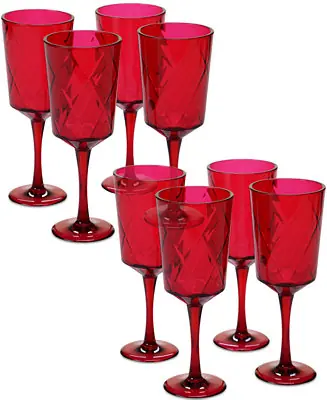 Ruby Diamond Acrylic Set of 8 All-Purpose Goblets Grab Now