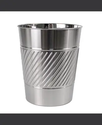5 Liter Waste Basket Can for Garbage, Round Open Top Trash Can for Bathroom Bedroom, Kitchen, Stainless Steel, Fingerprint Resistant Hot Picks