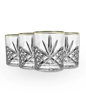 Warranty Included Dublin Platinum Double Old Fashioned Glasses, Set of 4