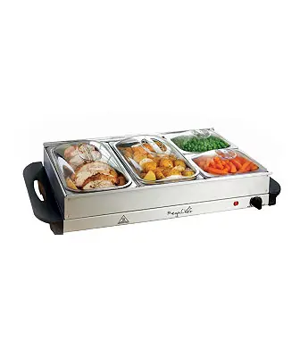 Buffet Server & Food Warmer With 4 Removable Sectional Trays , Heated Warming Tray and Removable Tray Frame Top Pick