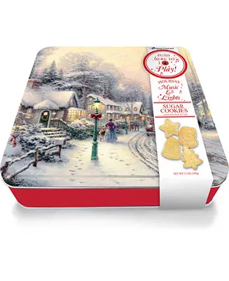 Markdown Holiday Thomas Kinkade Christmas Village Music Cookie Tin, 12 oz.