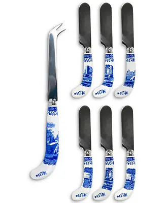 Blue Italian Cheese Knife & Set of 6 Spreaders Markdown