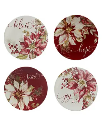 Express Delivery Winters Joy 9" Dessert Plates Set of 4