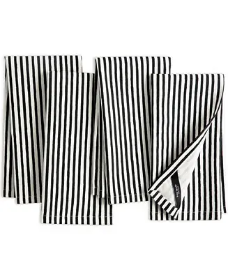 Don’t Miss Out Hand Painted Shirting Stripe Napkin 20" x 20", Set of 4