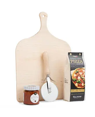 Italian Beechwood Pizza Slicer and Tray Set Exclusive Offer