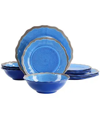 Andres Melamine 12 Pc. Dinnerware Set, Service for 4 Weekend Sale