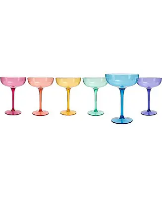 Fresh Stock Glass European Style Martini Crystal Acrylic Glasses, Set of 6