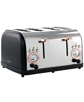 4 Slice Stainless Steel Wide Slot Retro Toaster Price Cut