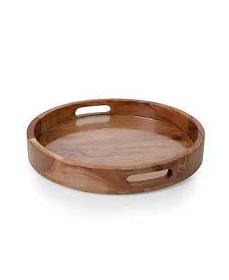 Barista Acacia Wood Glass Serving Tray Bargain