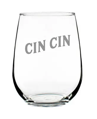 Free Returns Cheers Italian Cin Cin Italy Gifts Stem Less Wine Glass, 17 oz