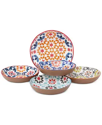 Geo Floral 5-Pc. Pasta/All-Purpose Bowl Set Modern