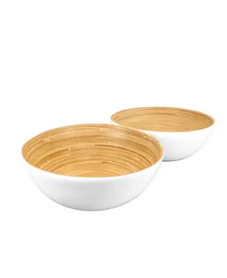 Save Now Lexa Collection 2 piece 12 inch Bamboo Salad Bowl Set