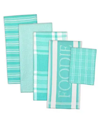 Time-Limited Assorted Foodie Dishtowel and Dishcloth, Set of 5