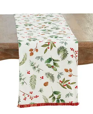 Holly Branch Table Runner, 13" x 72" Today Only