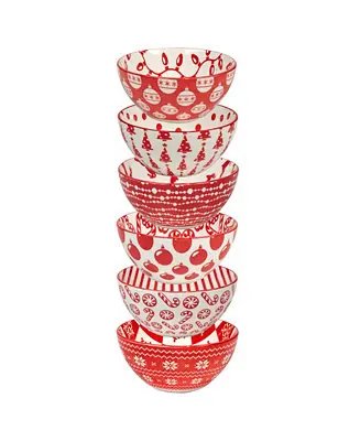 Sale Peppermint Candy 30 oz All Purpose Bowls Set of 6, Service for 6