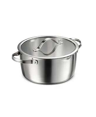 Tempo Tri-Ply Base Stainless Steel 5-Quart Dutch Oven Pot with Glass Lid Factory Price