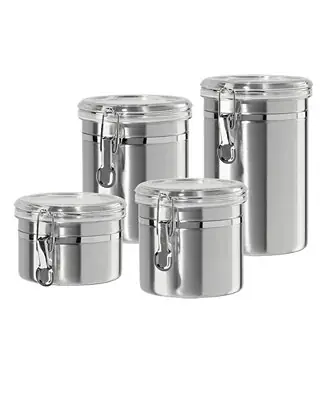 Clamp 4 Piece Canisters with Clear Lids Set Worldwide Shipping