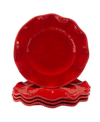 Best Price Perlette Red Dinner Plates, Set of 4