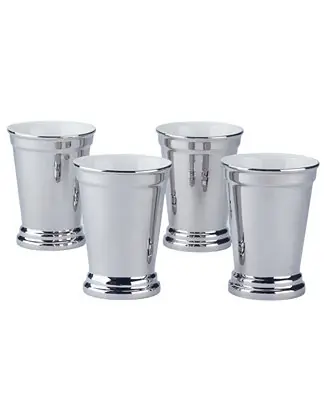 Derby Day at the Races Set of 4 Silver Plated Mint Julep Cup Limited Time