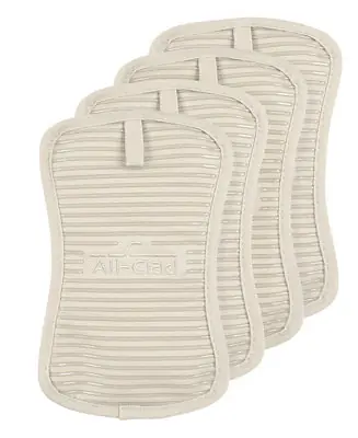 Special Discount Ribbed Silicone Cotton Twill Potholders, Set of 4