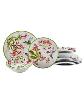 Hummingbirds Melamine 12 Pc. Dinnerware Set, Service For 4 Buy Today