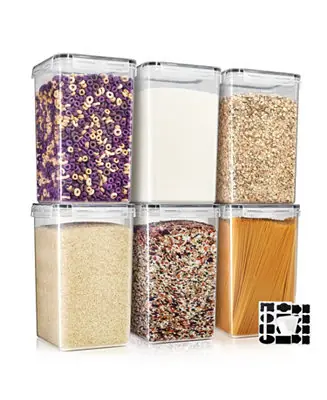 Price Cut 6 Pack (6.5L/219.79 Oz) Airtight Food Storage Containers with Locking Lids, Measuring Cups & Labels