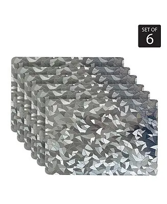 Reversible Shimmering Metallic Leaf Dining Table Indoor Outdoor Placemats -Set of 6 Mega Sale