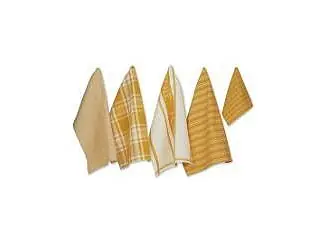 Everyday Collection Foodie Kitchen Set, Dishtowel Dishcloth, Honey Gold, 5 Piece Genuine