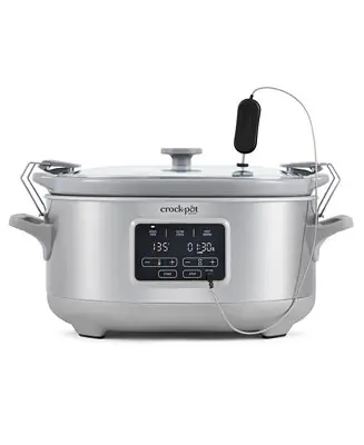 New Release 7 Qt. Cook Carry Programmable Slow Cooker with Sous Vide, Stainless Steel