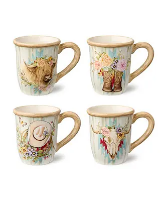Rosewood Mugs, Set of 4 Seasonal Sale