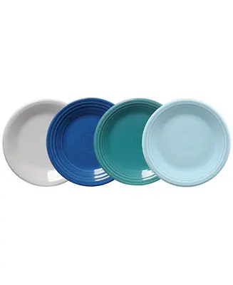 One Day Deal Coastal Blues Classic Rim Salad Plates, Set of 4