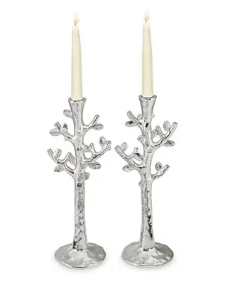 Certified Set of 2 Tree of Life Candlestick Holders
