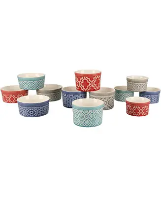 Limited Offer Dominique Set of Twelve Ramekins, 6 oz and 10 oz