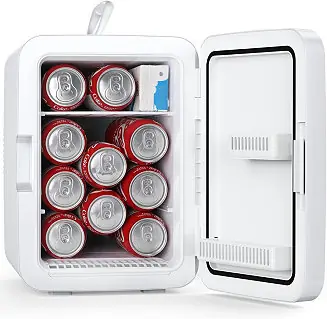 Compact Mini Fridge, 15 Can Portable Small Refrigerator with AC/DC Adapters, 10 Liter / 2.6 Gal Small Cosmetics Cooler for Beverage,Skincare Factory Price