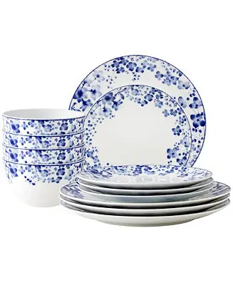 Bloomington Road 12-Piece Dinnerware Set, Service for 4 Authentic