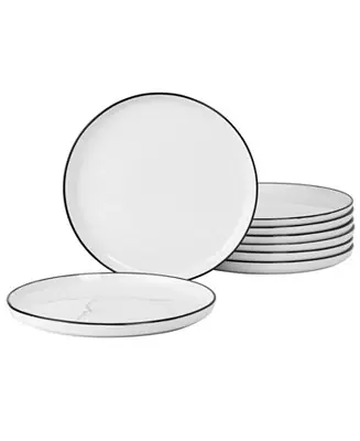 Factory Price Oslo 8 Piece Porcelain Dinner Plate Set - Black Rim