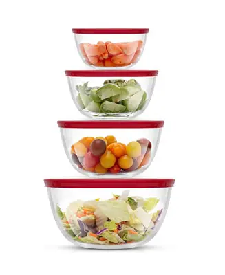 Joyful Glass Mixing Bowls with Lids, Set of 4 Top Rated