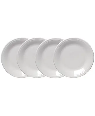 Genuine White Classic Rim Dinner Plates, Set of 4