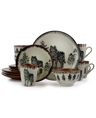 Must Have Majestic Wolf 16 Pc. Dinnerware Set, Service for 4