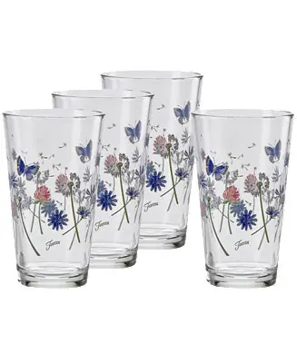Seasonal Sale Breezy Floral Tapered Cooler Glasses, Set of 4