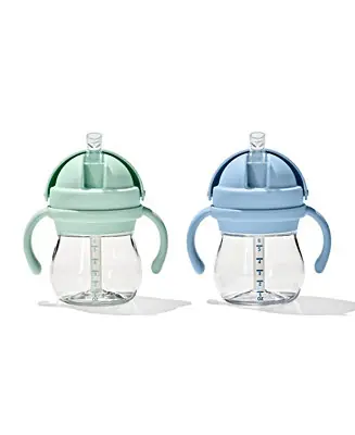 Grab Now Tot Transitions 6 Oz Straw Cup with Handles - 2 Pack