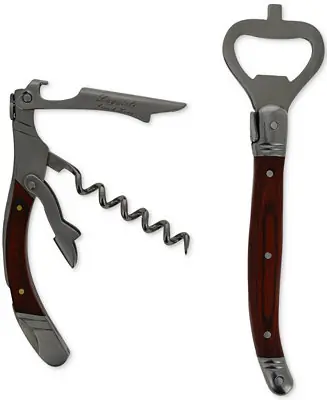 Laguiole Bottle Opener Bar Set with Pakkawood Handles, 2 Piece. Money Back Guarantee